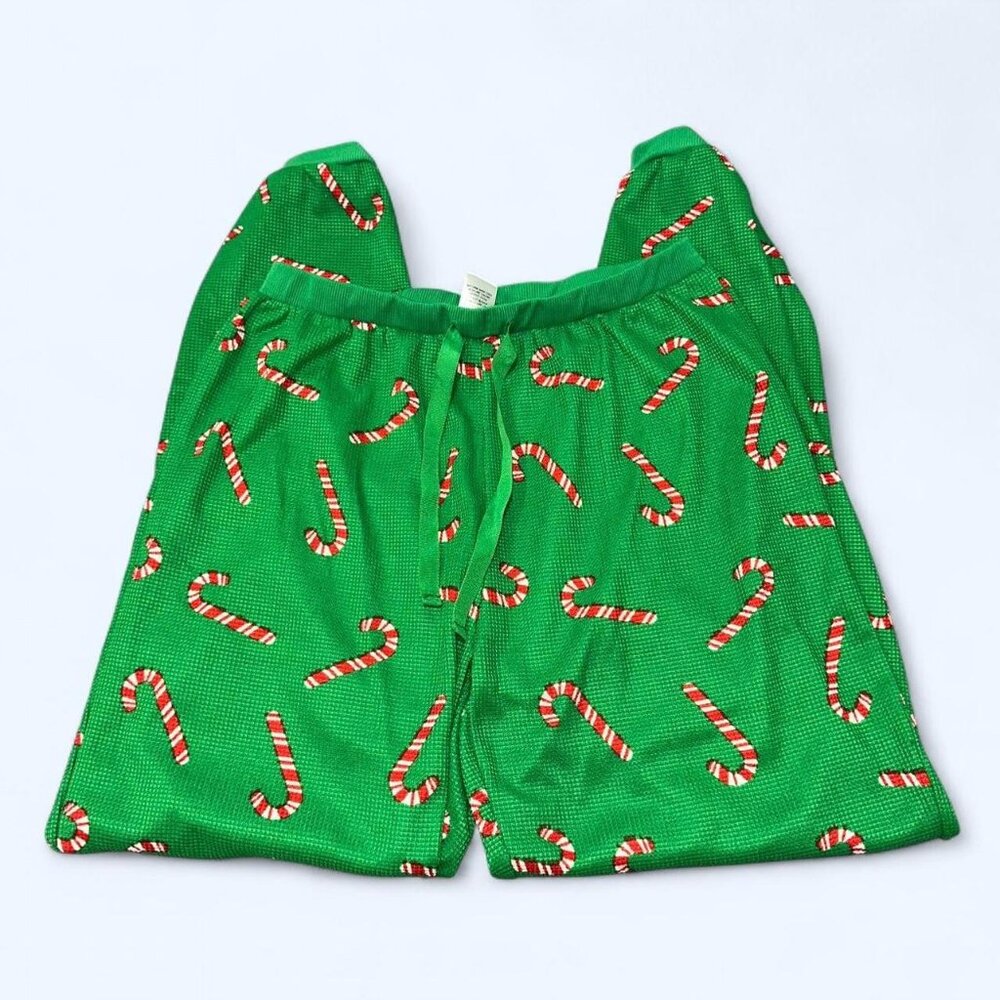 Green And Red Candy Cane Print Pants